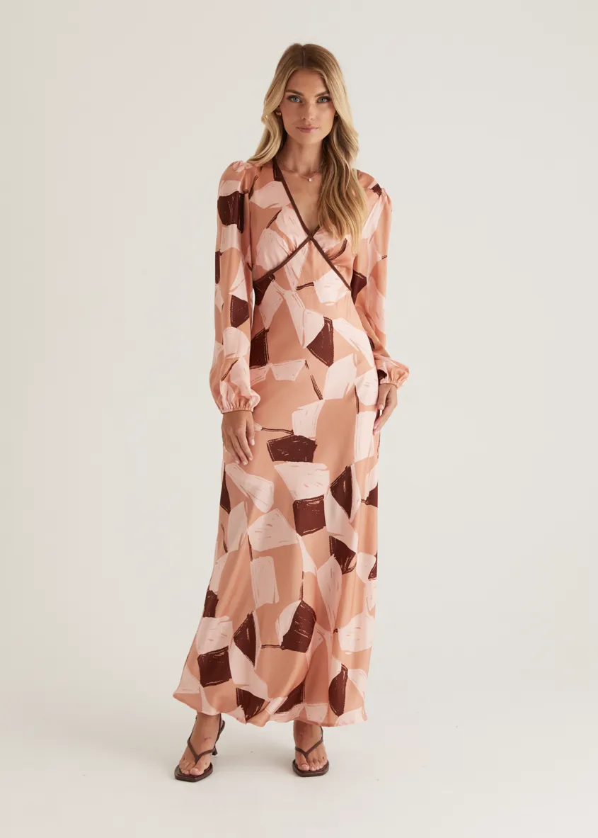 Taliya Maxi Dress - Blush Geo