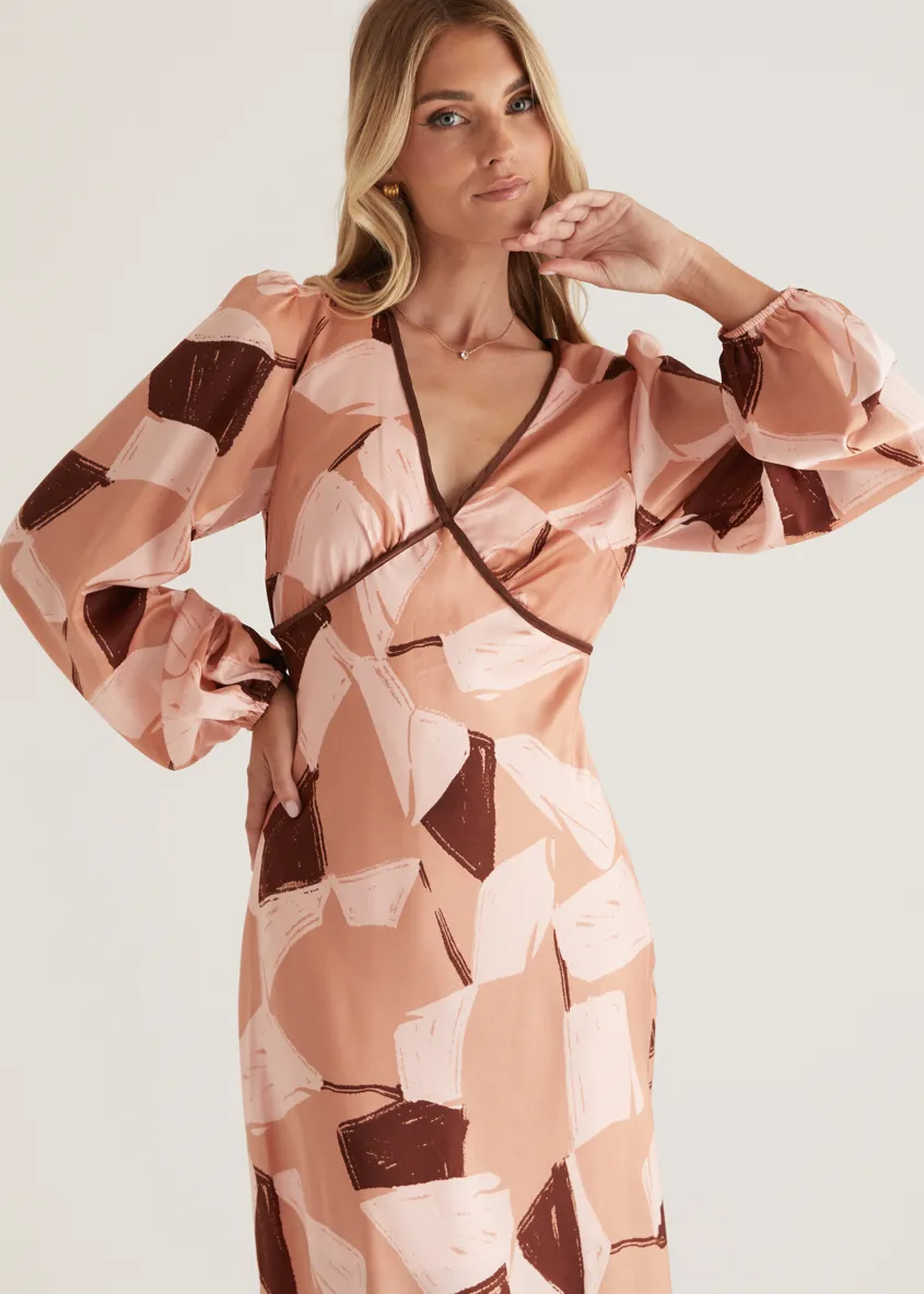 Taliya Maxi Dress - Blush Geo
