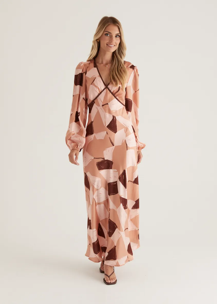 Taliya Maxi Dress - Blush Geo