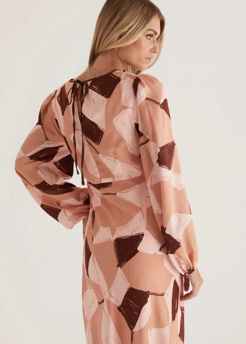 Taliya Maxi Dress - Blush Geo