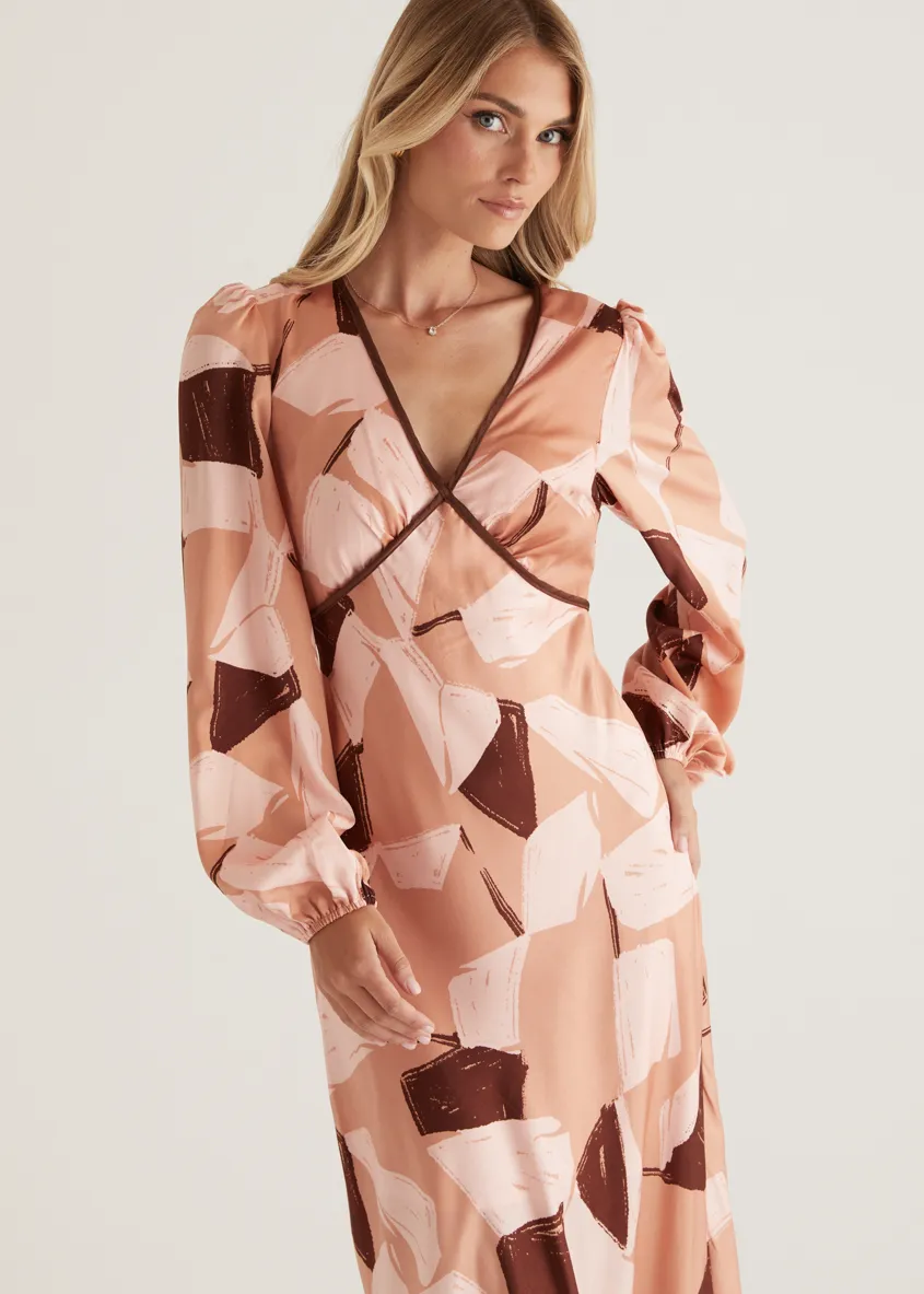 Taliya Maxi Dress - Blush Geo