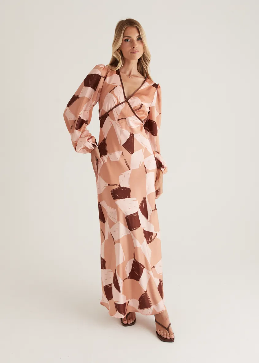 Taliya Maxi Dress - Blush Geo