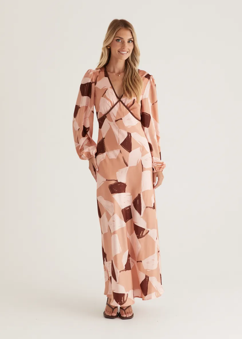 Taliya Maxi Dress - Blush Geo
