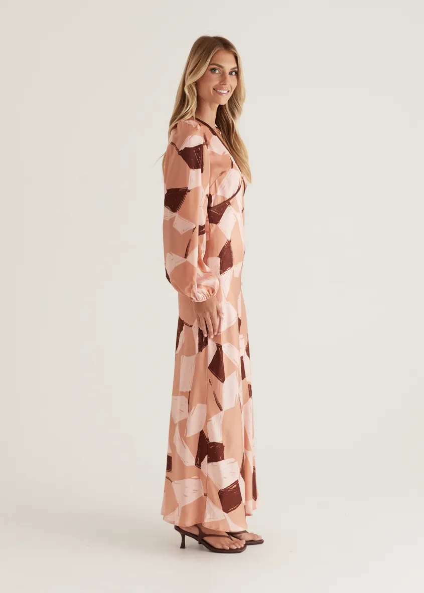 Taliya Maxi Dress - Blush Geo