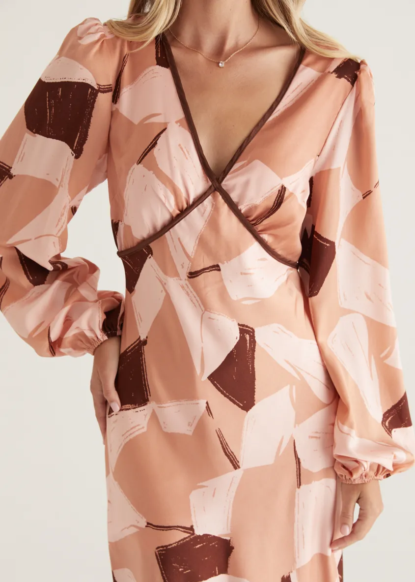 Taliya Maxi Dress - Blush Geo