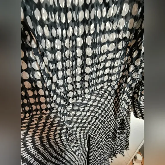 Theory Mesh Polka Dot Assimmetrical Midi Dress Sz L See Through With The Flow