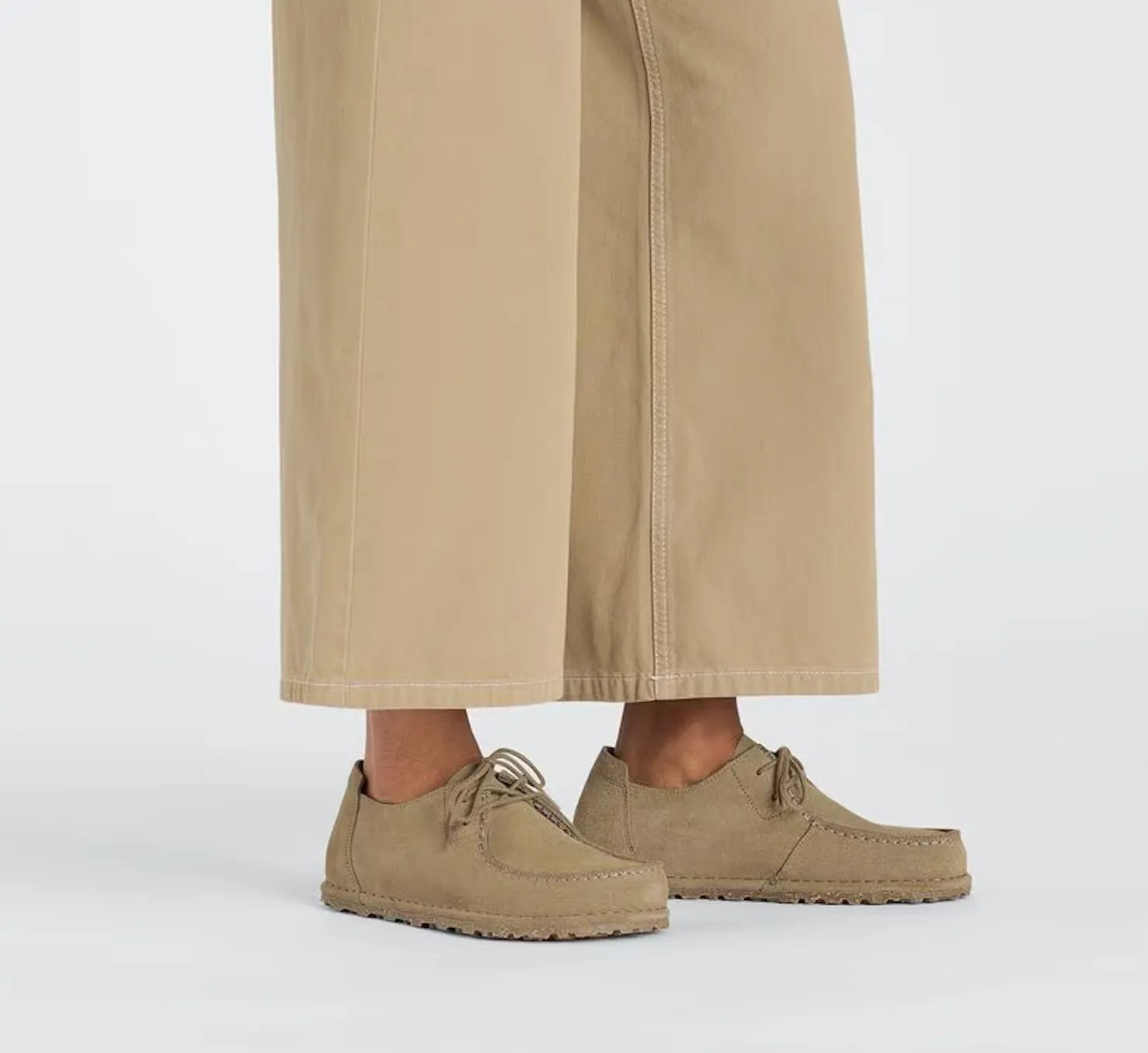UNISEX BIRKENSTOCK UTTI LACE | GRAY TAUPE SUEDE LEATHER