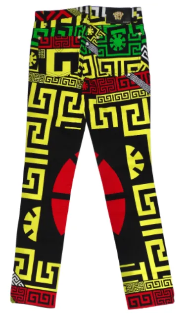 Versace #GREEK Puzzle Print Jeans