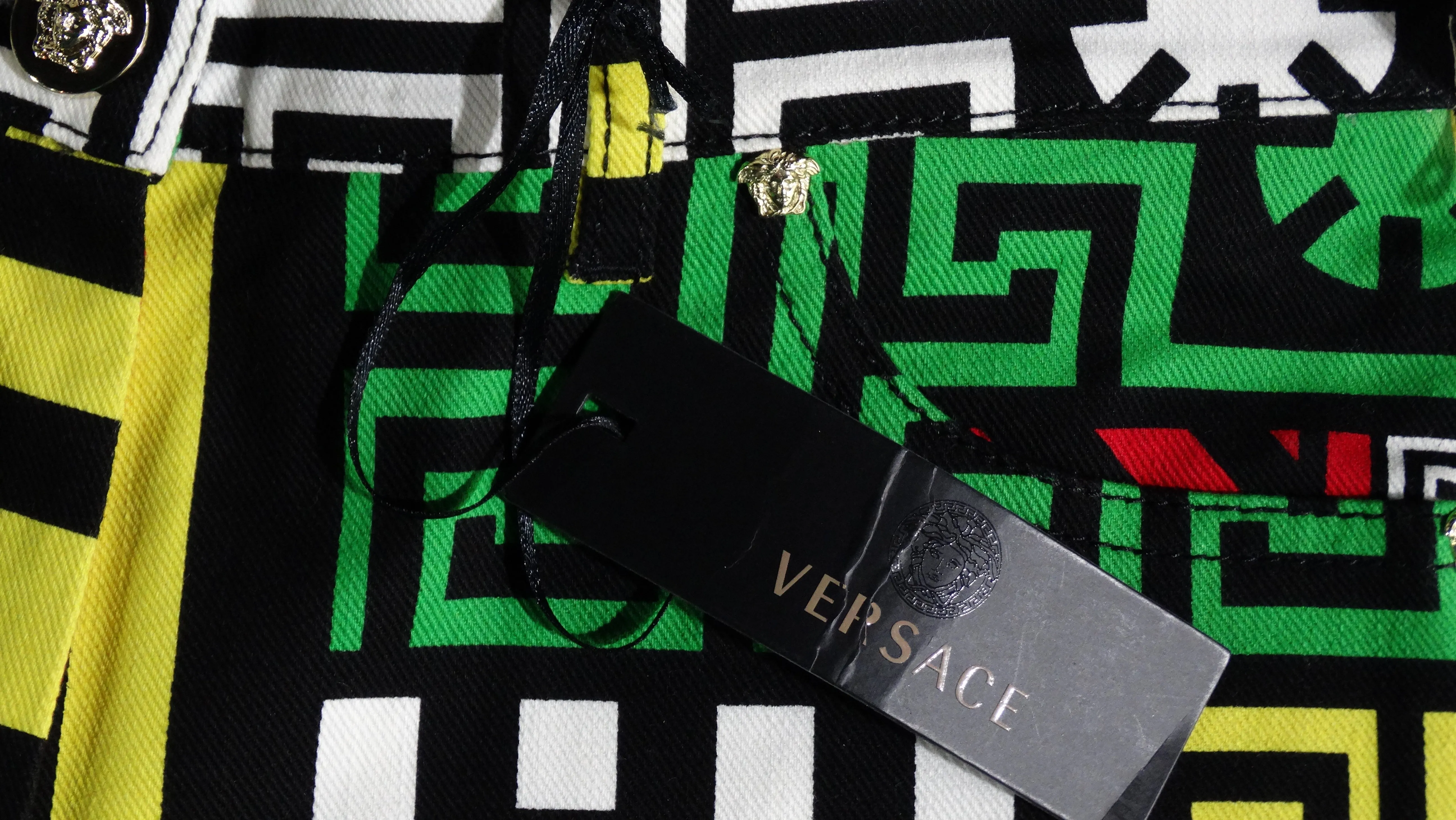 Versace #GREEK Puzzle Print Jeans