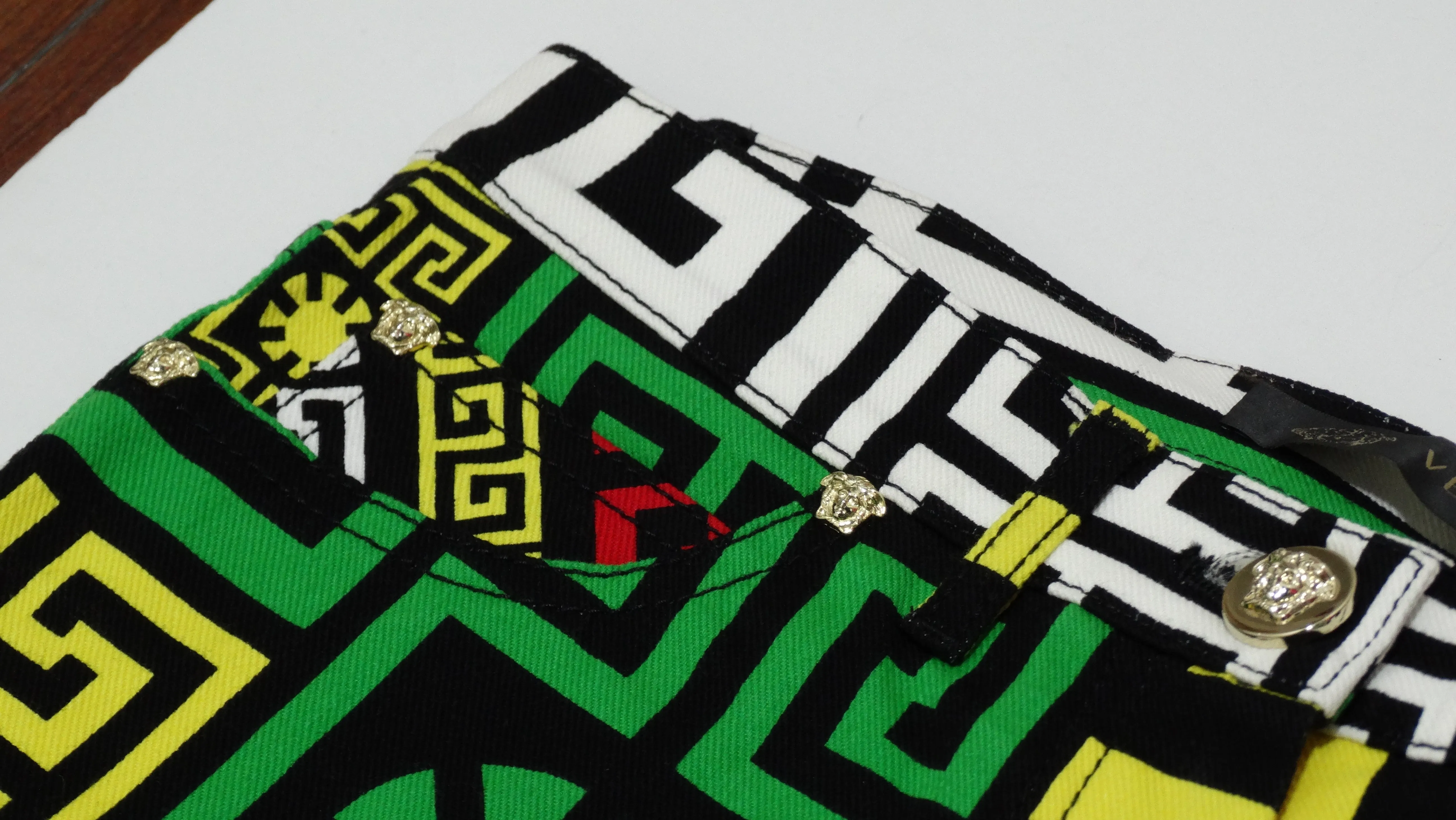 Versace #GREEK Puzzle Print Jeans