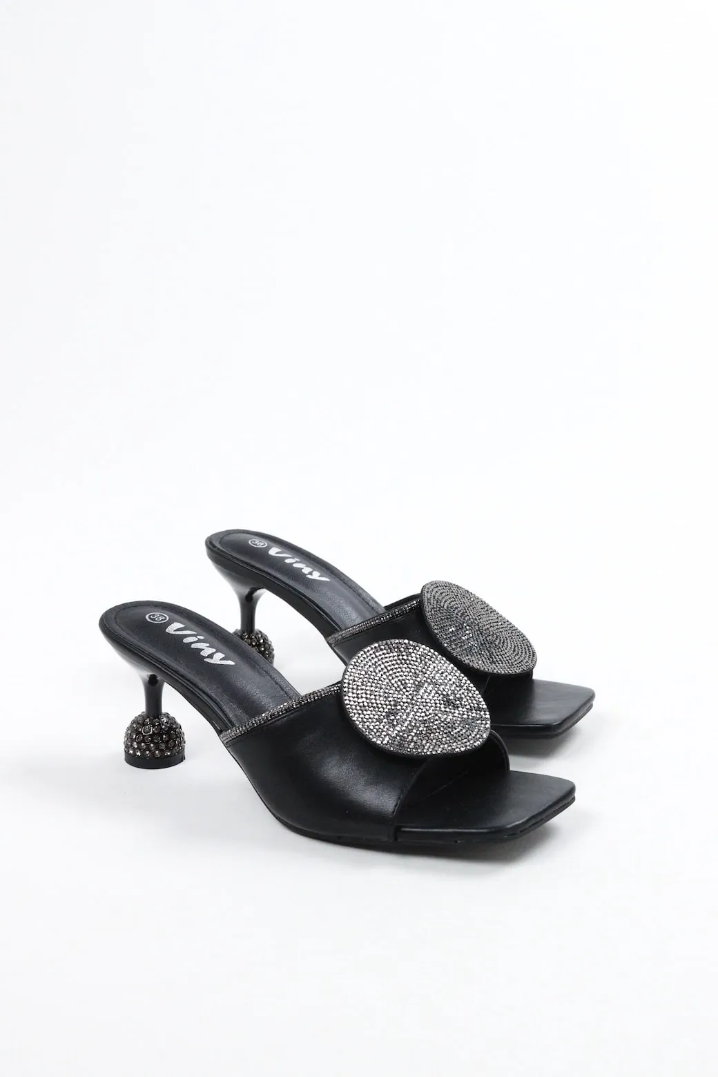 Viny Women's Round Sparkle Heels