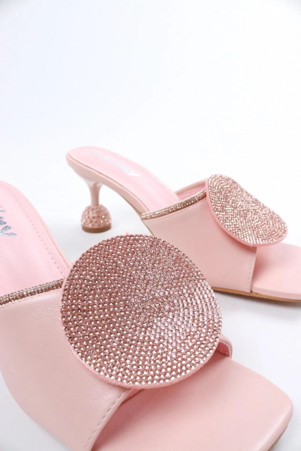Viny Women's Round Sparkle Heels