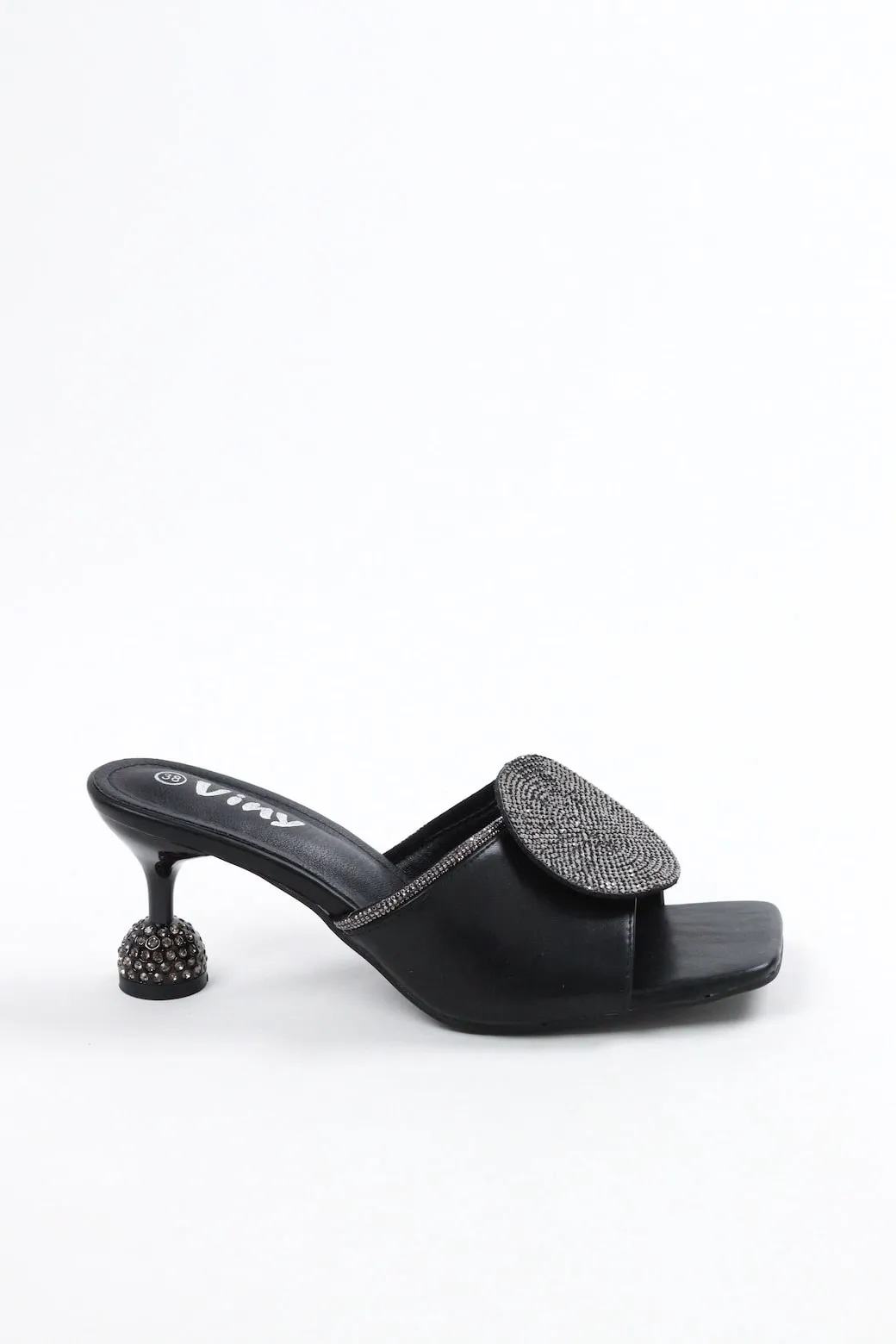 Viny Women's Round Sparkle Heels