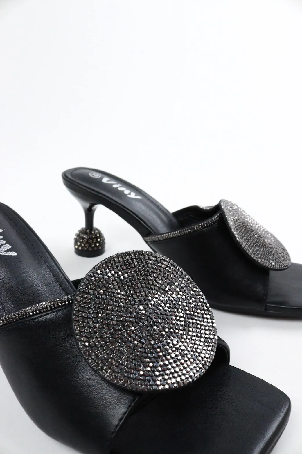 Viny Women's Round Sparkle Heels