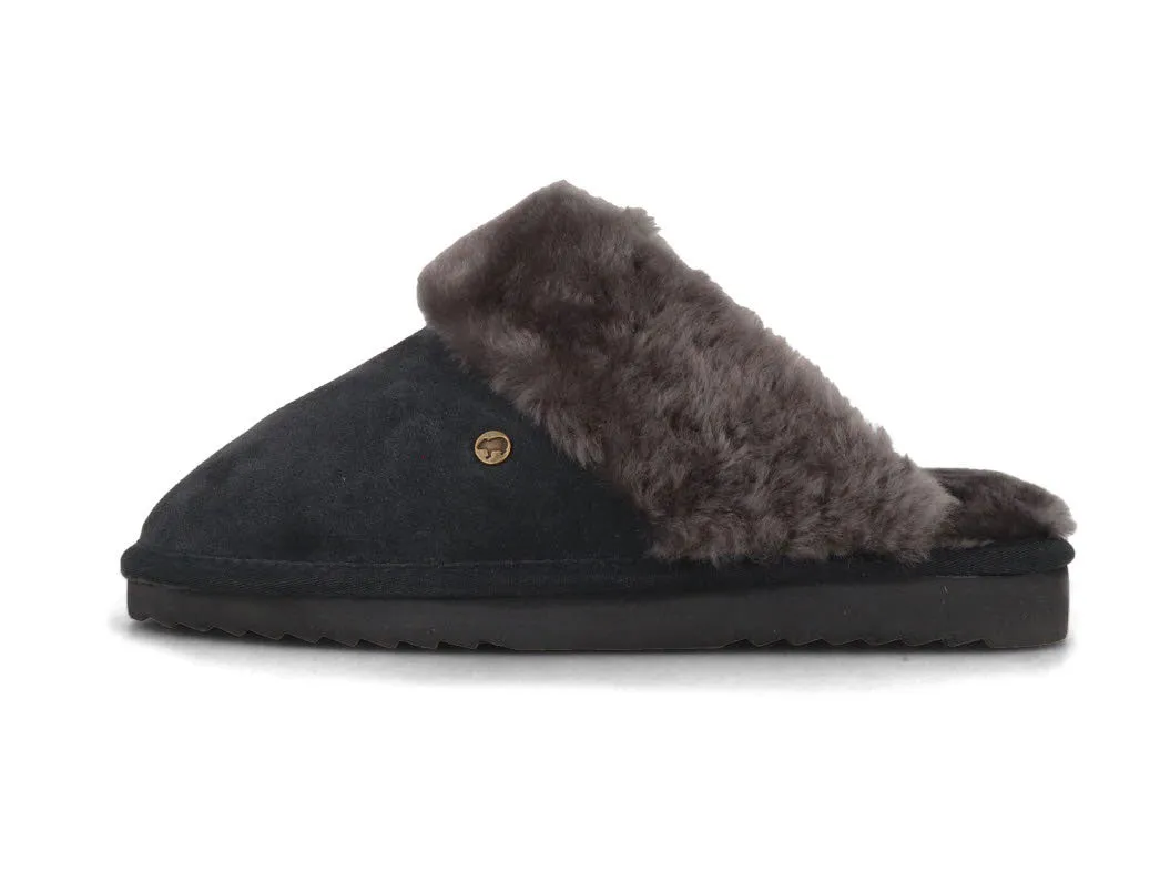 WARMBAT Women Suede Slippers 'Flurry', charcoal