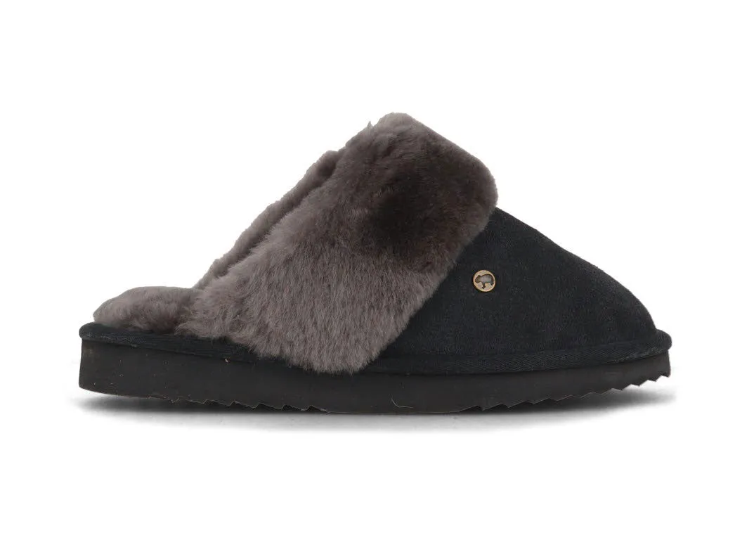 WARMBAT Women Suede Slippers 'Flurry', charcoal