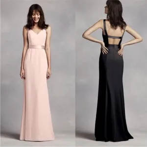 White by Vera Wang Petal Pink Crepe Satin Open Back Gown Size 2 New With Tags