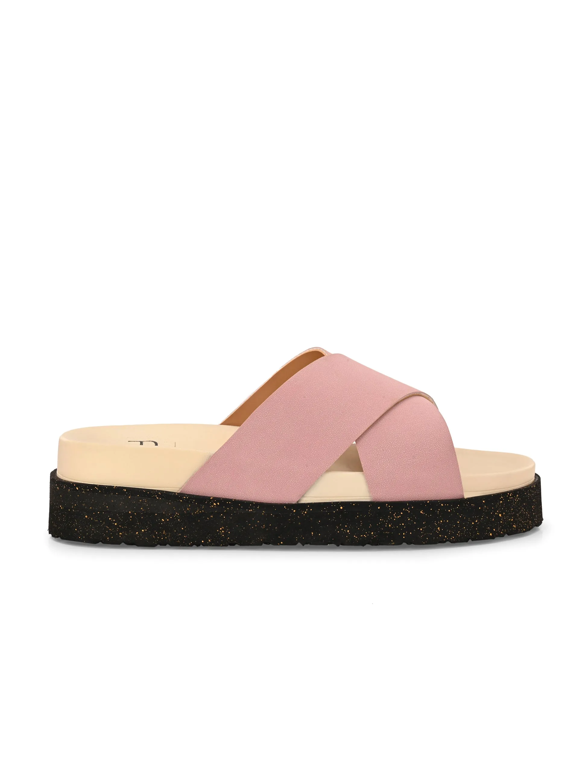 Women Leather Casual Slip On Flatforms Slip On Flatforms Sandals