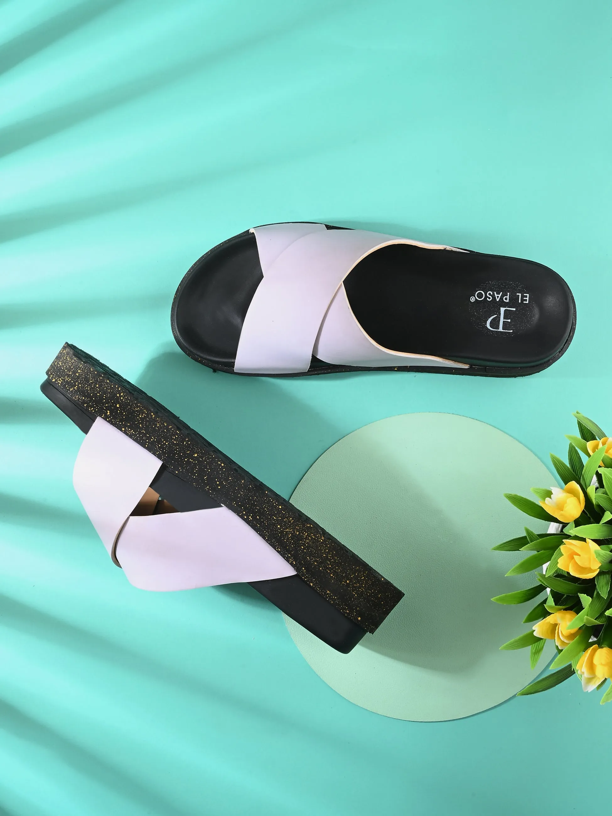 Women Leather Casual Slip On Flatforms Slip On Flatforms Sandals