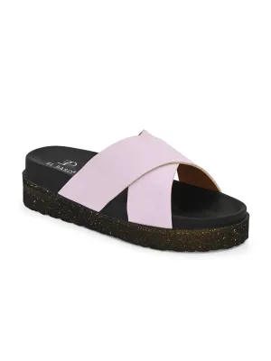 Women Leather Casual Slip On Flatforms Slip On Flatforms Sandals