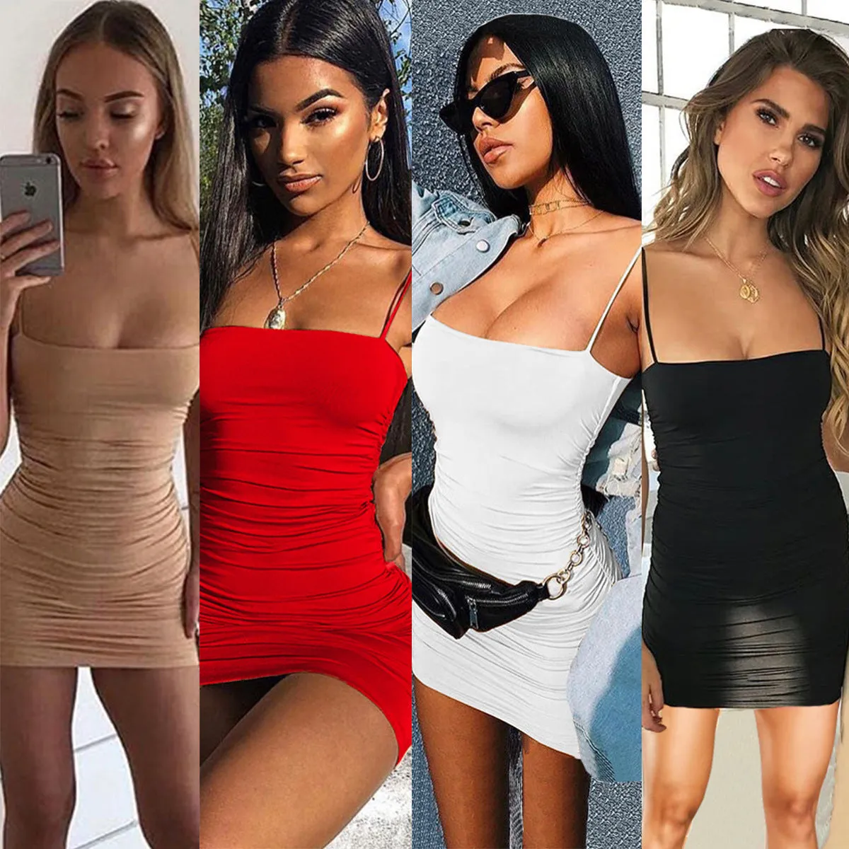 Women's Simple Camisole Sheath Dress