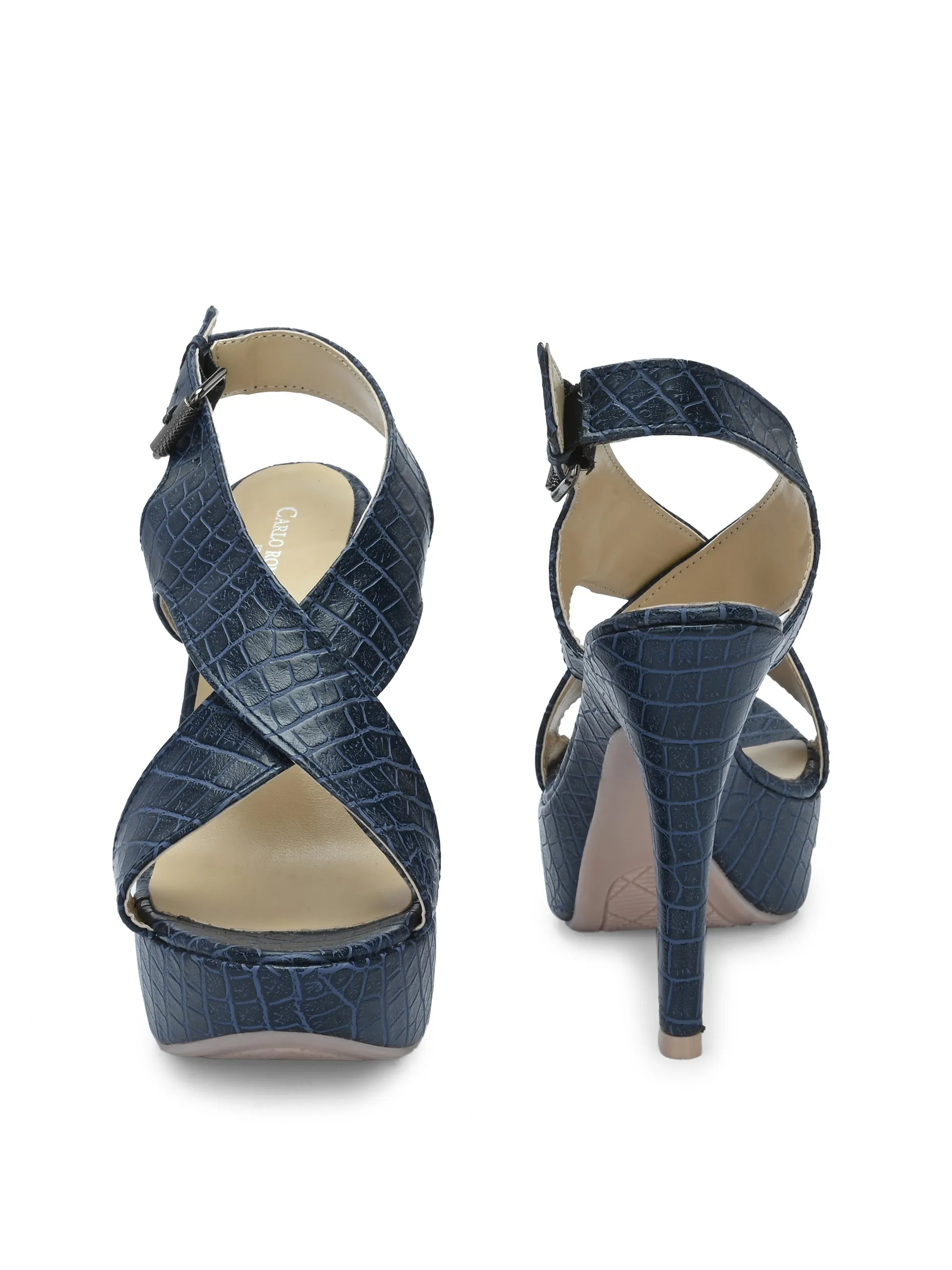 Women's Vegan Leather Croco print  Stylish High Heel Sandal
