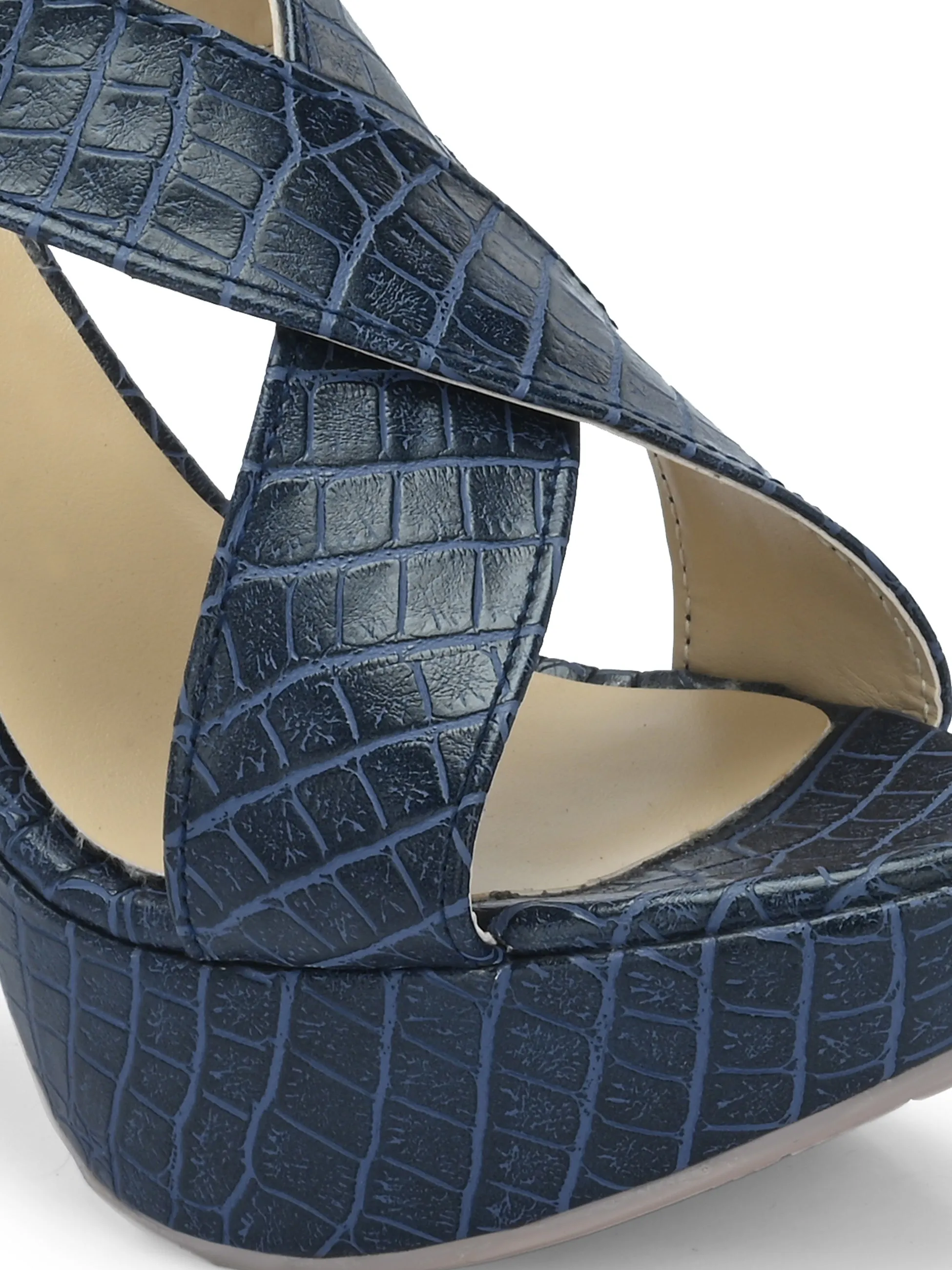 Women's Vegan Leather Croco print  Stylish High Heel Sandal