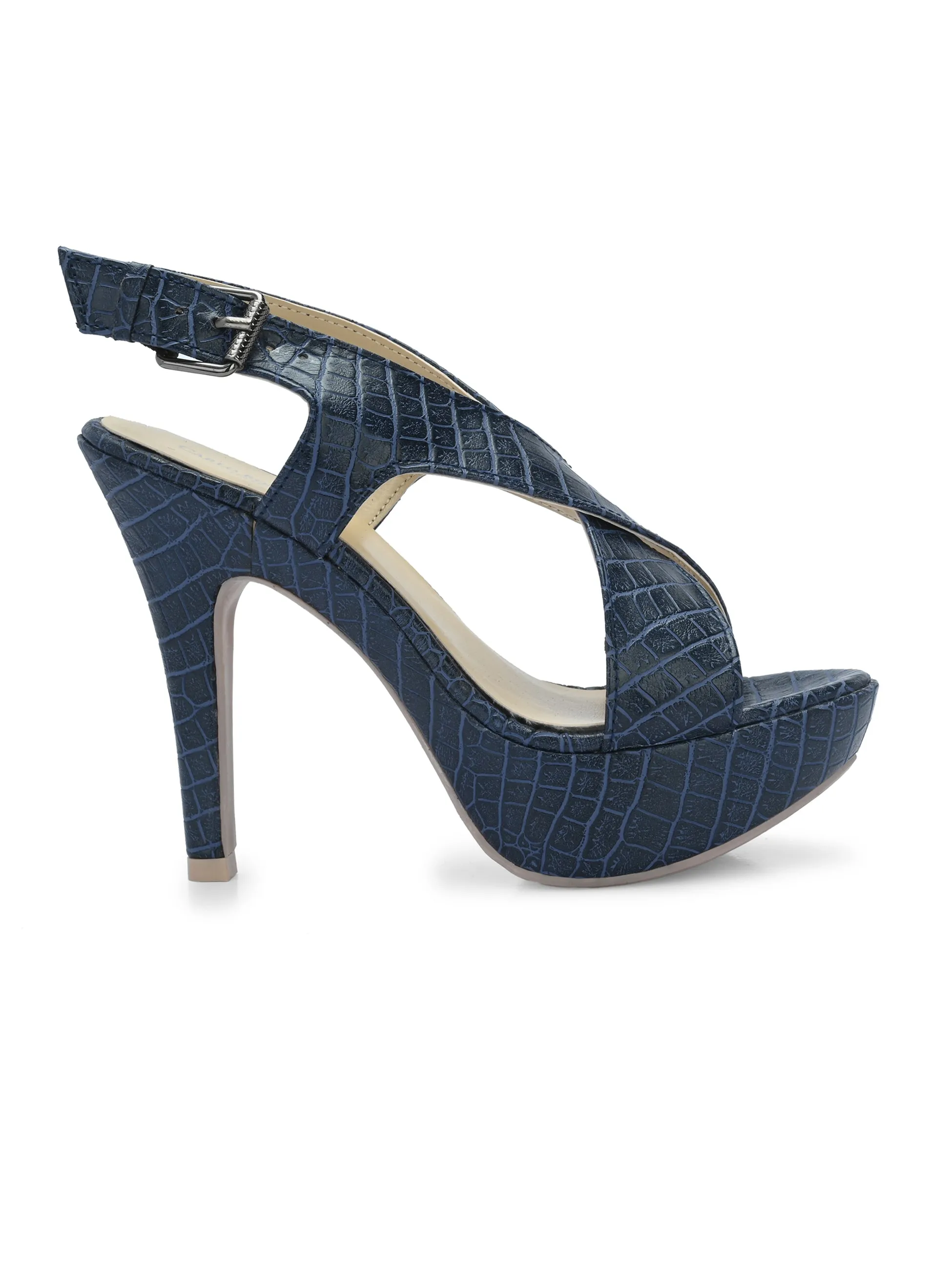 Women's Vegan Leather Croco print  Stylish High Heel Sandal
