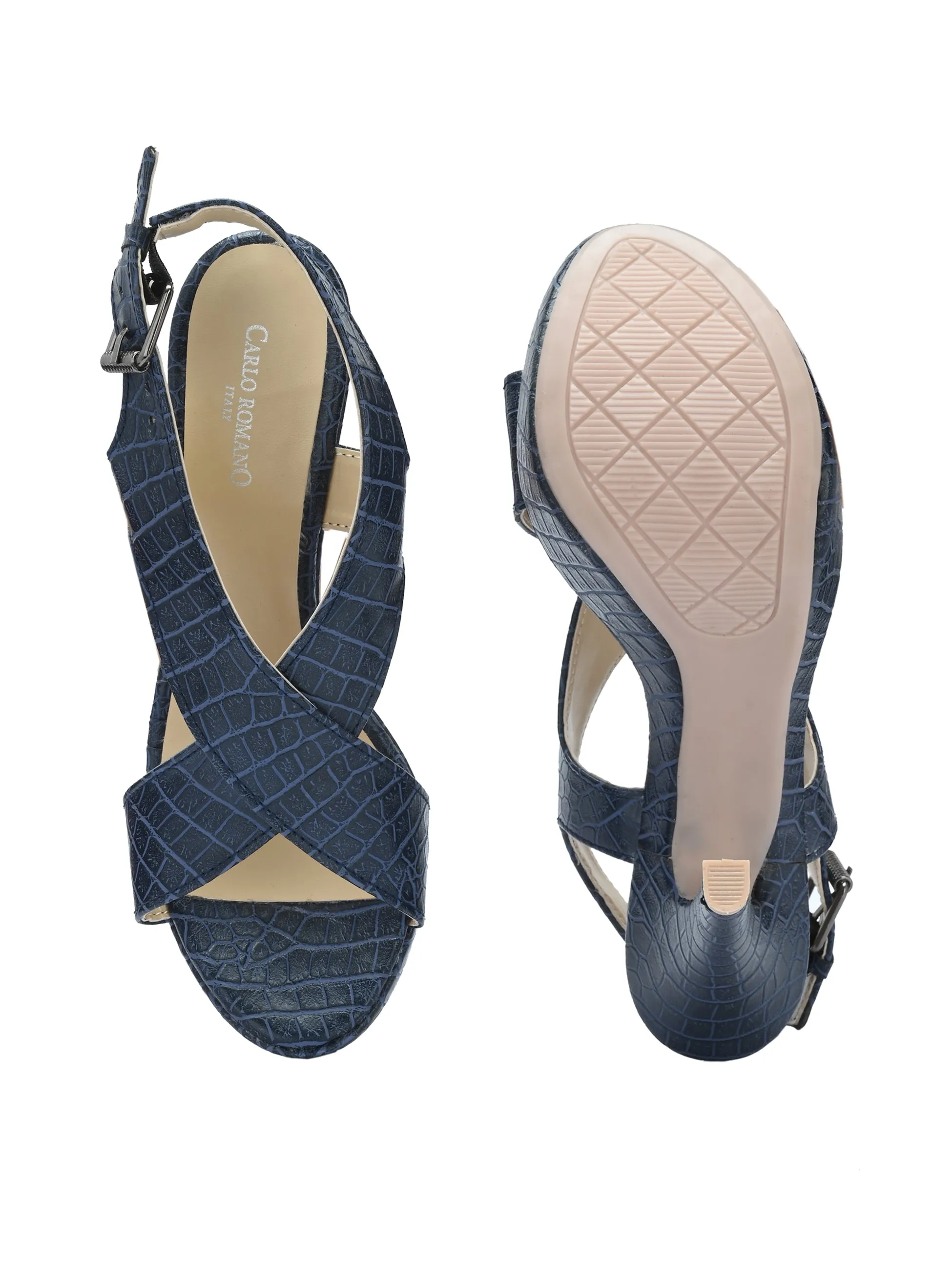 Women's Vegan Leather Croco print  Stylish High Heel Sandal