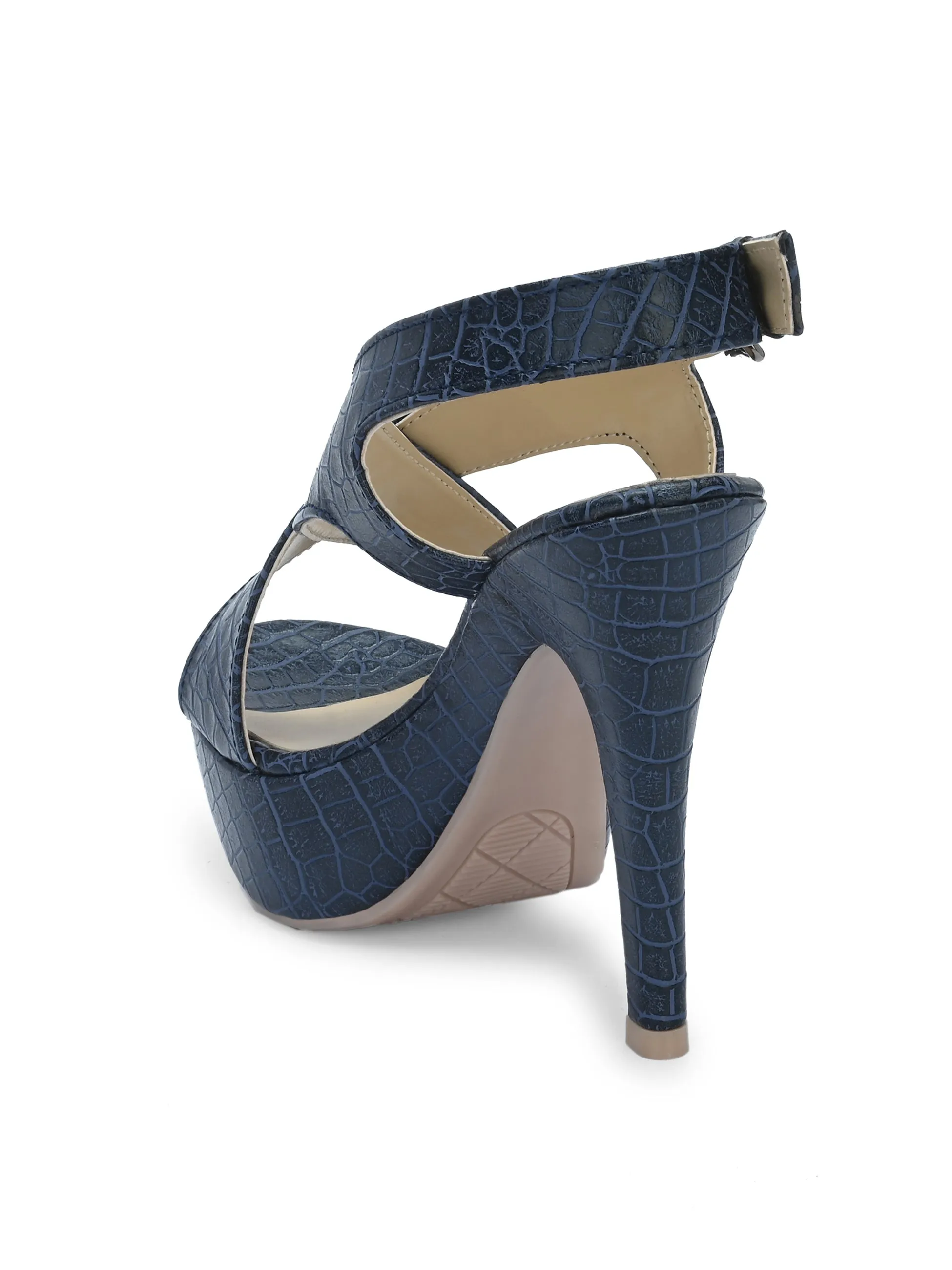 Women's Vegan Leather Croco print  Stylish High Heel Sandal