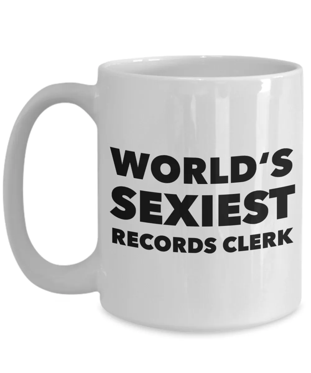 World's Sexiest Records Clerk Mug Medical Gift Ceramic Coffee Cup
