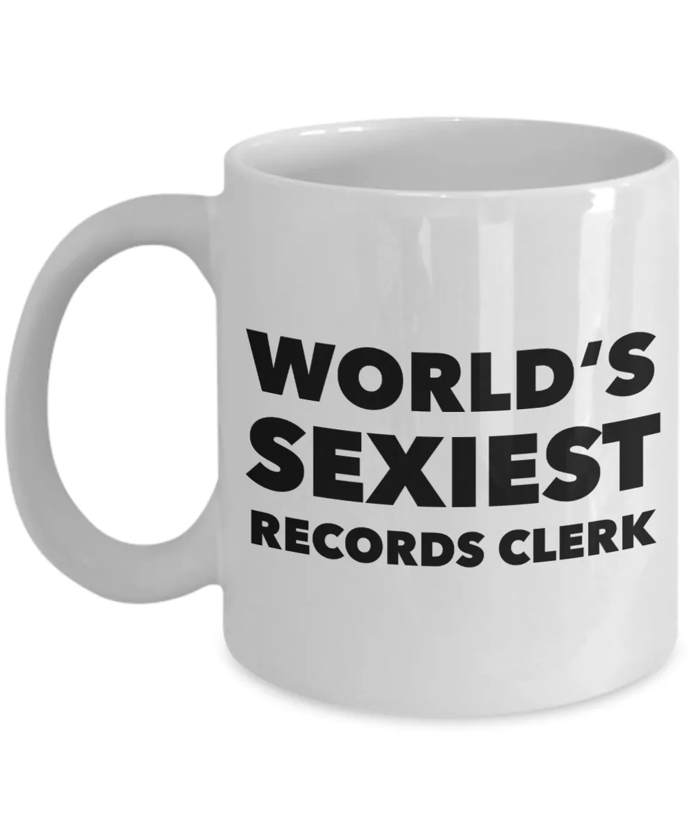 World's Sexiest Records Clerk Mug Medical Gift Ceramic Coffee Cup