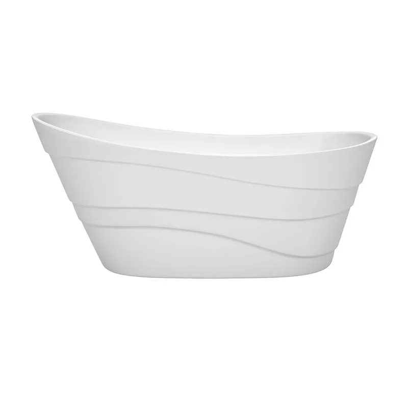 Wyndham Collection Kari 67 inch Soaking Bathtub in White with Brushed Nickel Trim