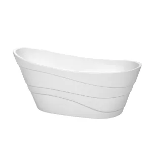 Wyndham Collection Kari 67 inch Soaking Bathtub in White with Polished Chrome Trim