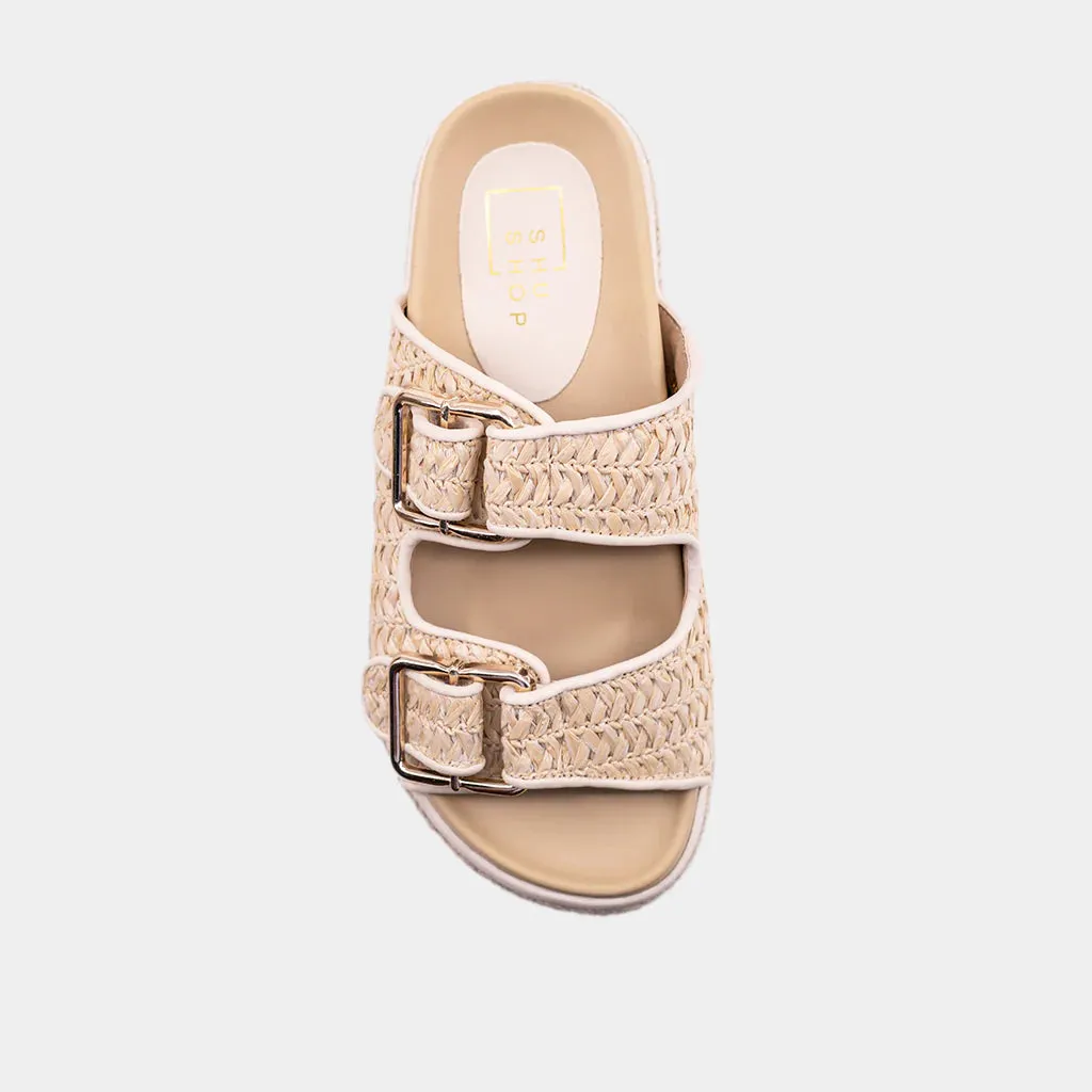 Xyla Sandal in Natural Woven