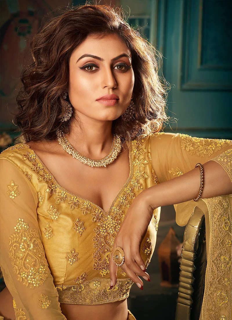 Yellow Embroidered Wedding Lehenga Choli