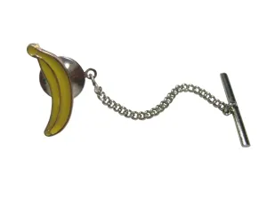Yellow Toned Flat Banana Fruit Tie Tack