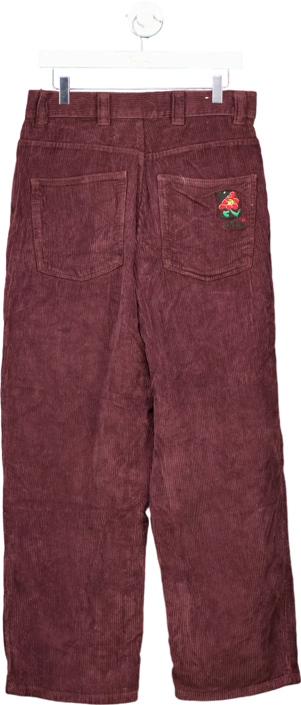 Zara Burgundy Corduroy Trousers EU 38