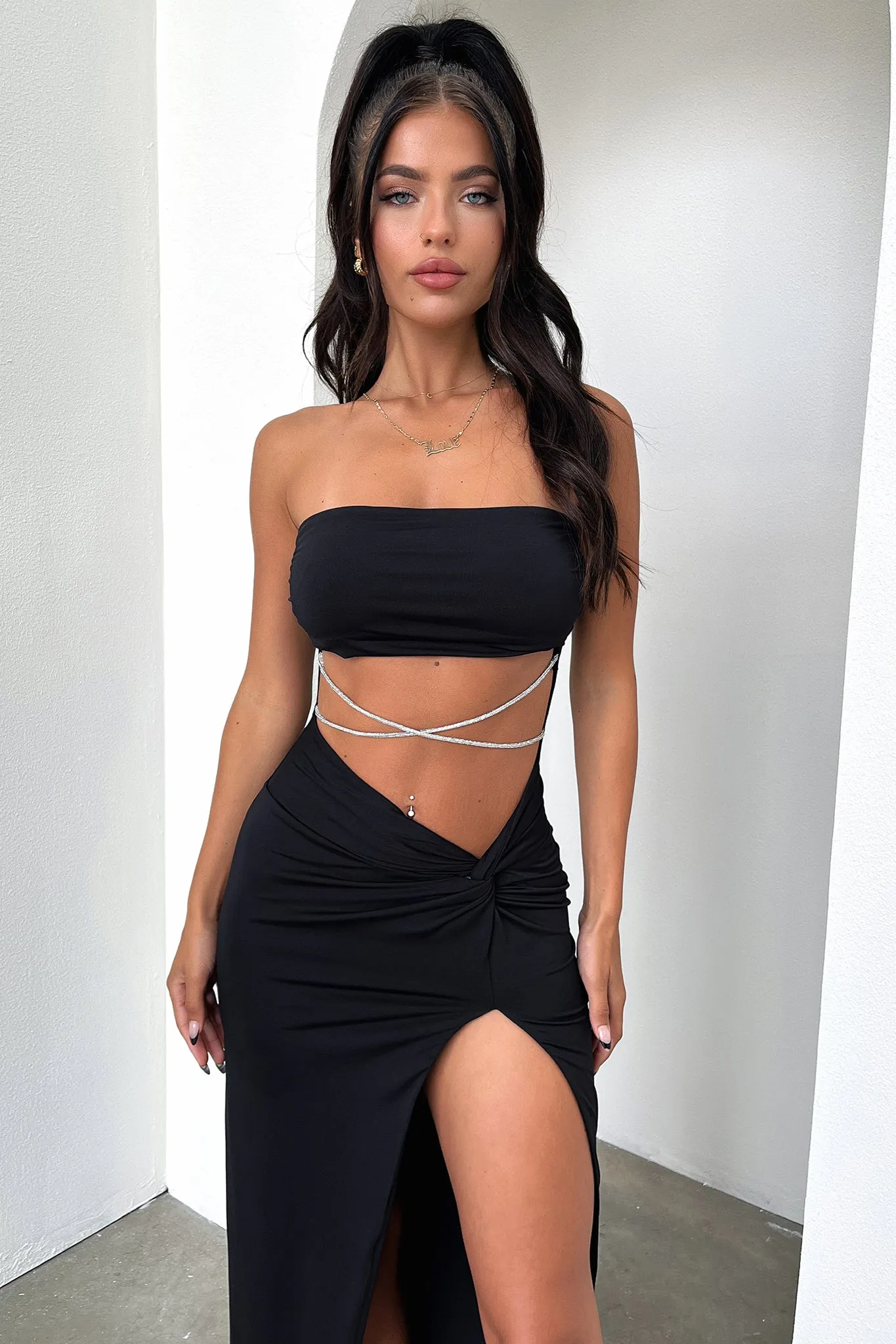 Zeilie Midi Dress - Black